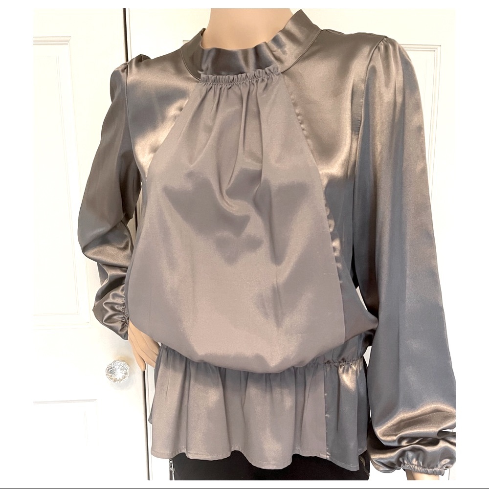 Daisy Fuentes Satin Blouse Gray